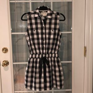 Kate Spade Black & White Checkered Romper Sz XS